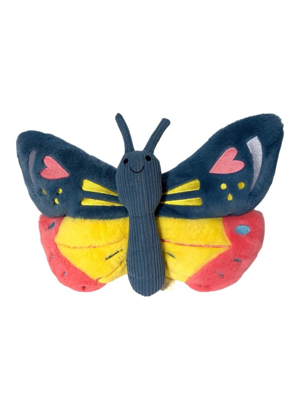 Mainstays Kids Butterfly Plush Pillow Multicolor 18 x 13 in Pink Yellow Blue